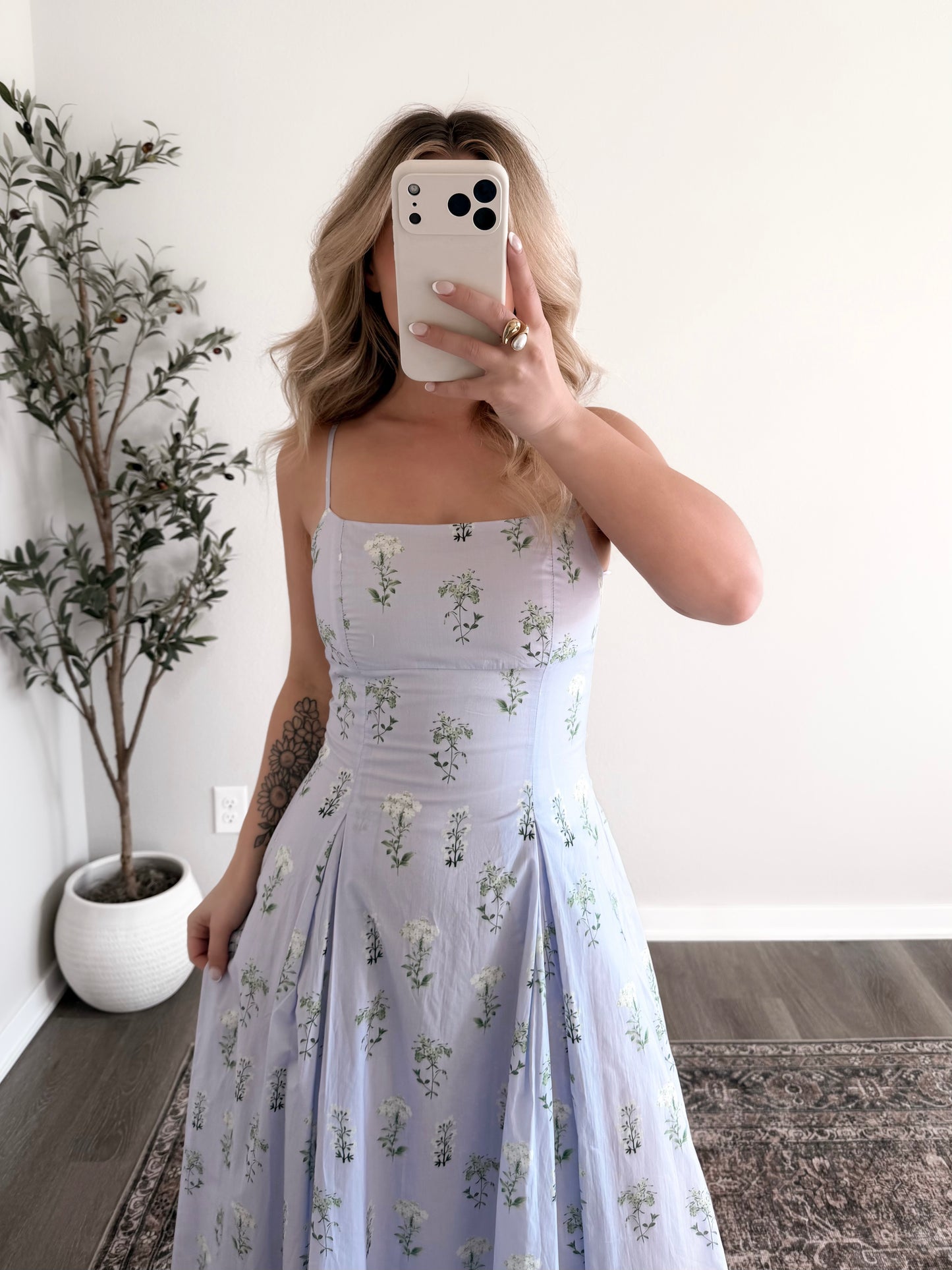 Lavender Spritz Floral Midi Dress