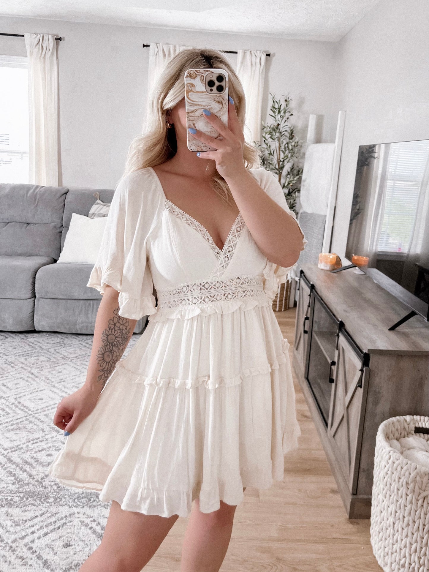 Alabaster Lace Dress Final Sale