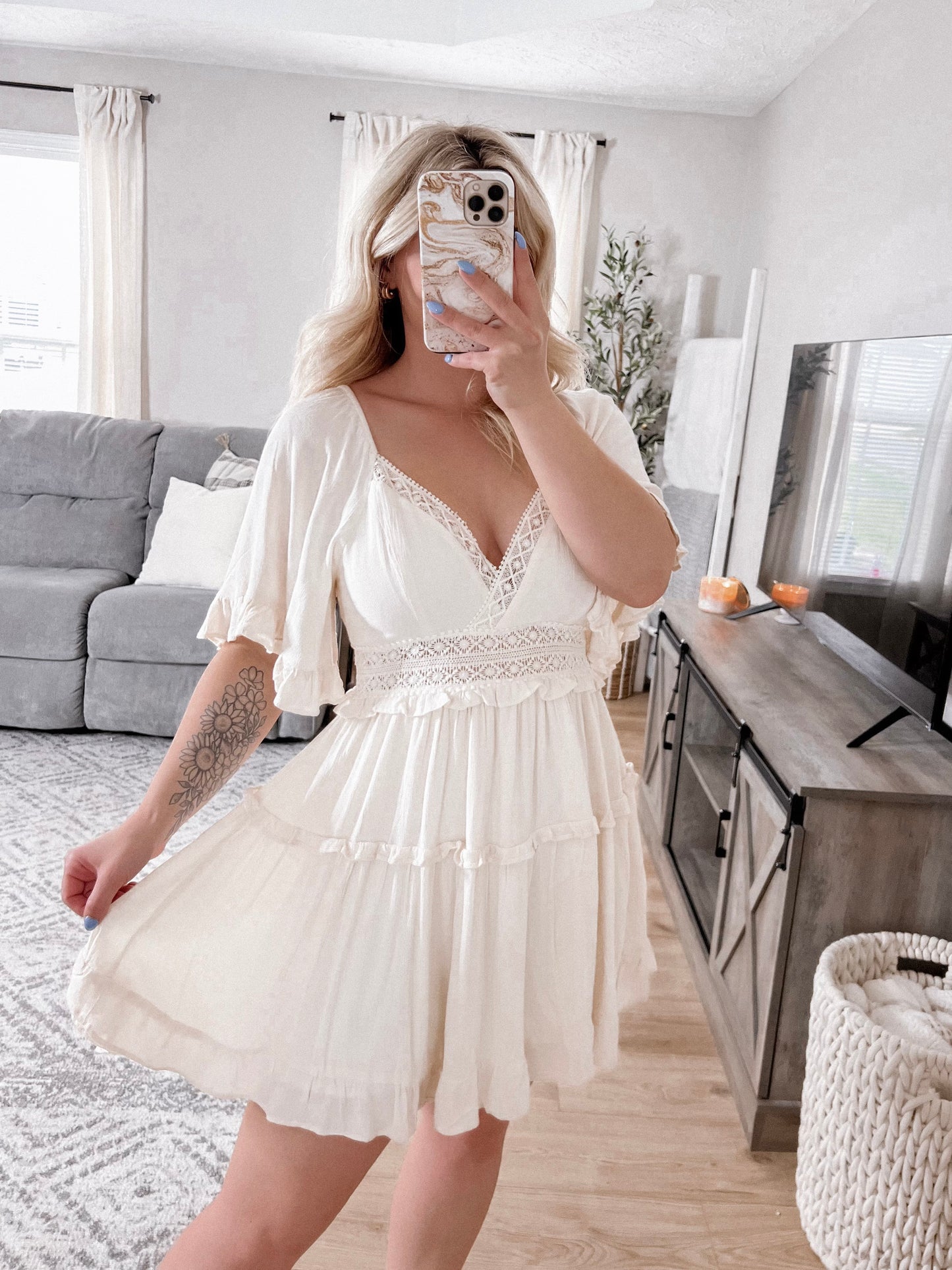 Alabaster Lace Dress Final Sale