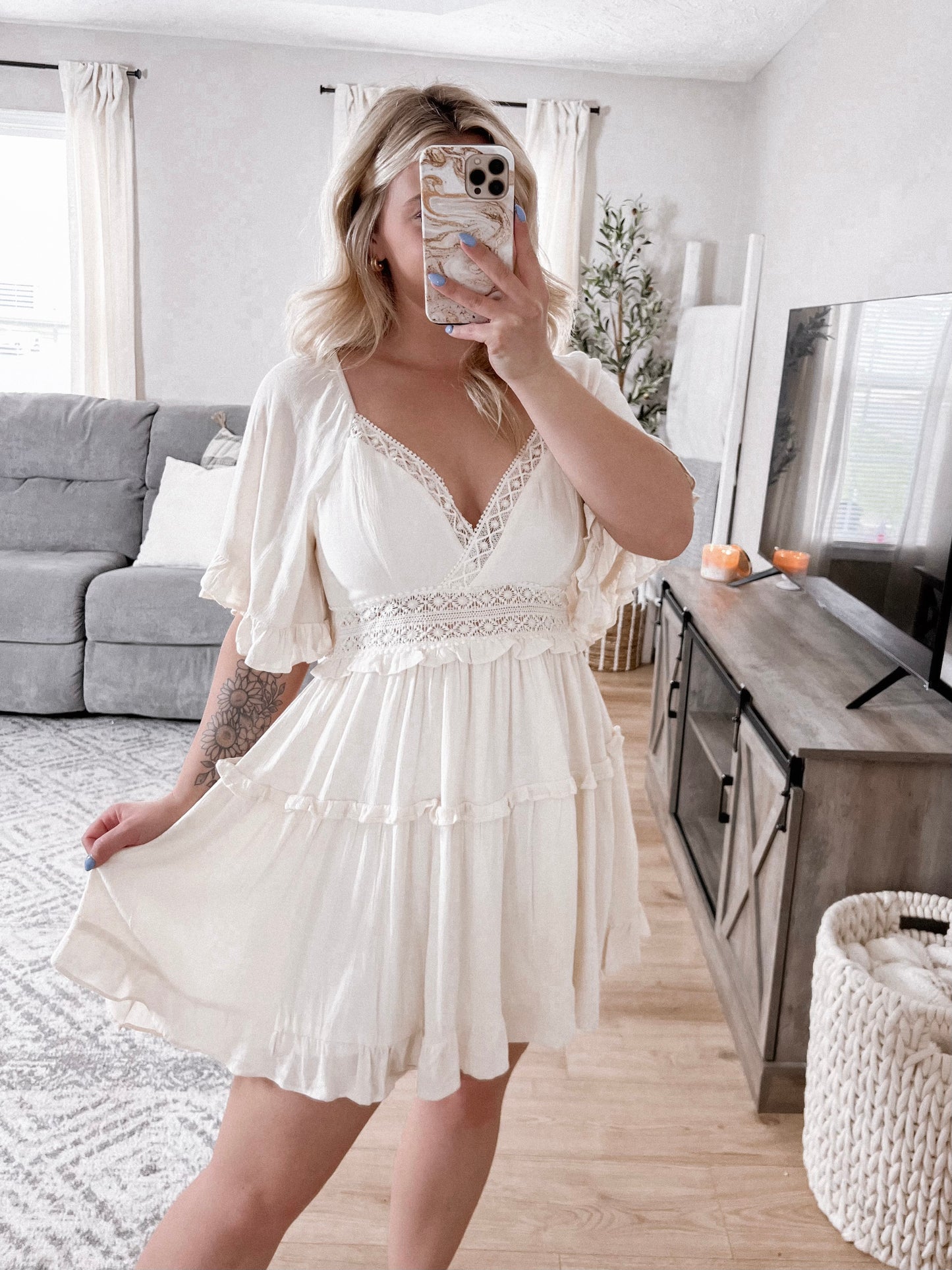 Alabaster Lace Dress Final Sale