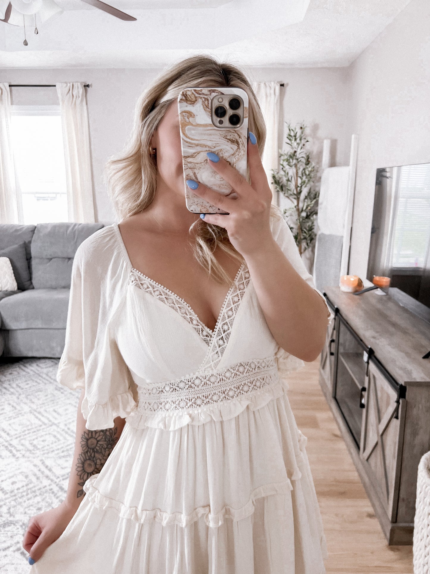 Alabaster Lace Dress Final Sale