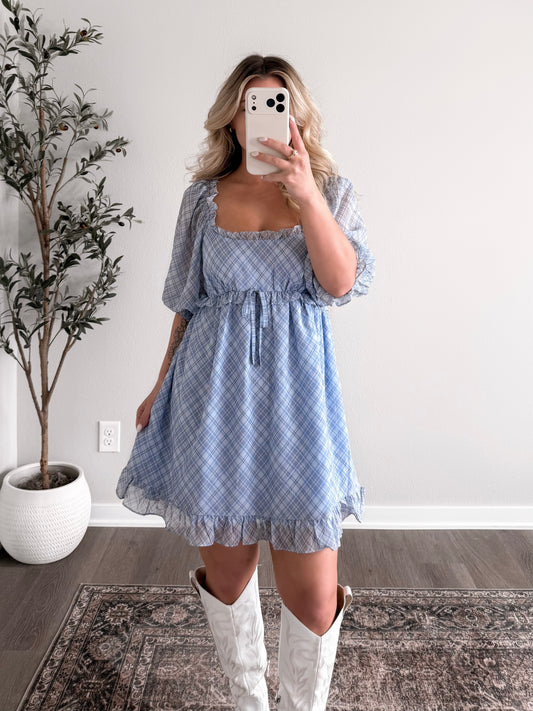 Harmony Plaid Babydoll Dress