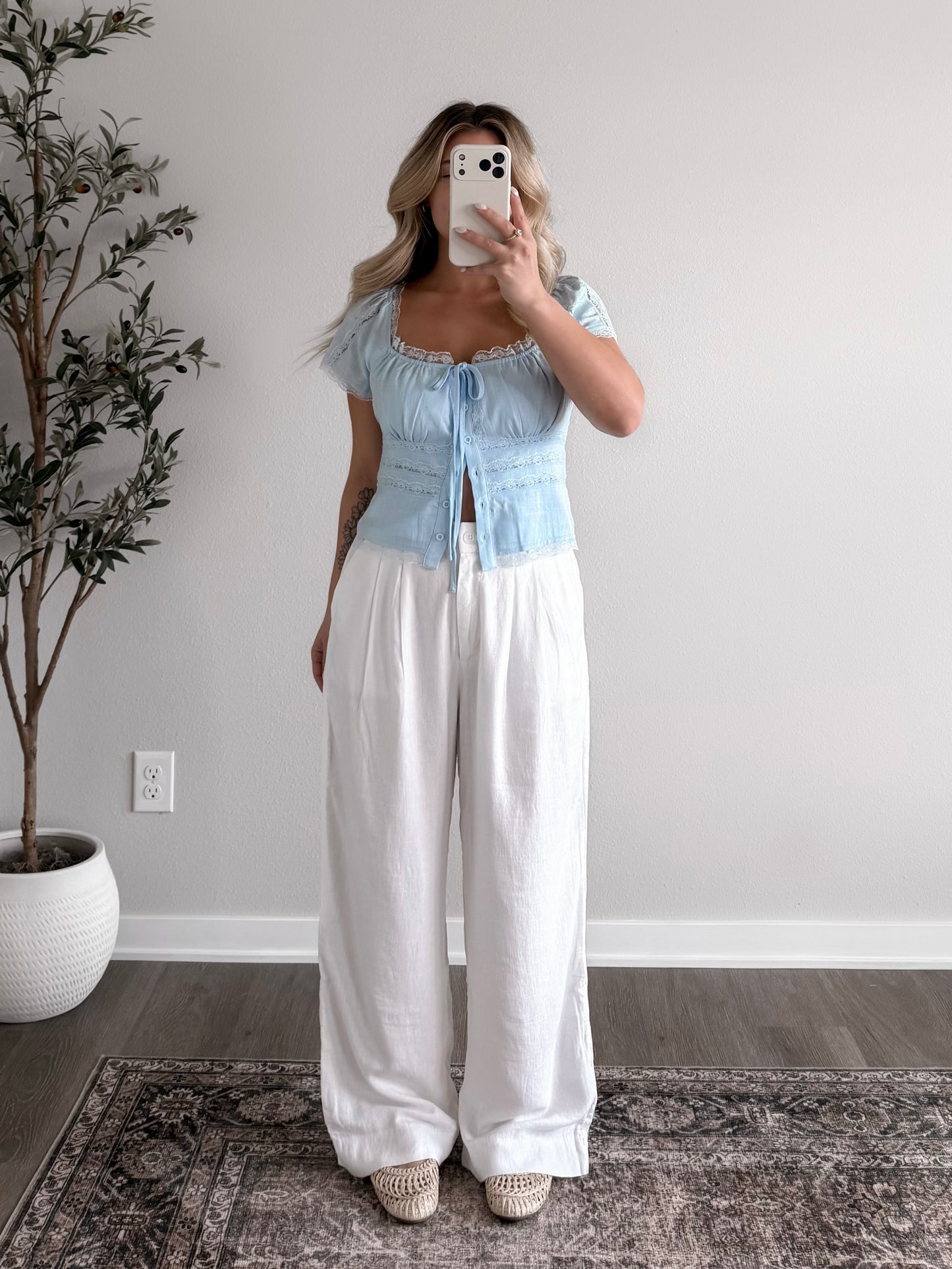 Bella Lace Button Top