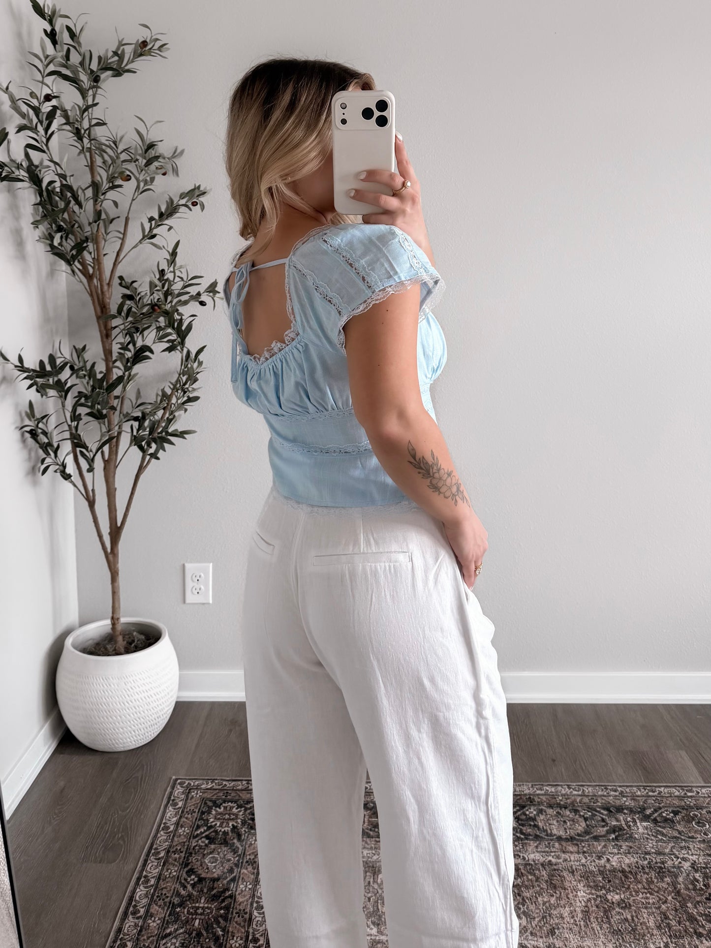 Bella Lace Button Top