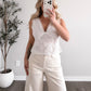 Better Off Lace Tie Back Top / White