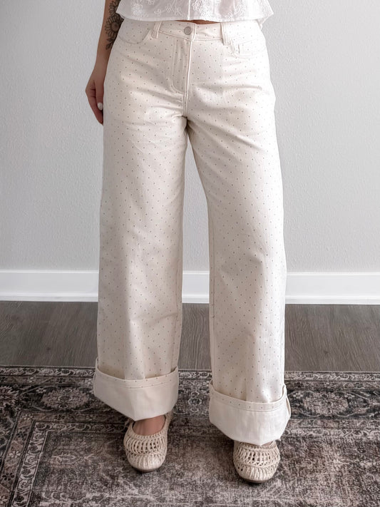 Low key Dot Mid Rise Straight Jean