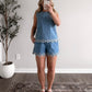 Maebelle Eyelet Denim Short Set