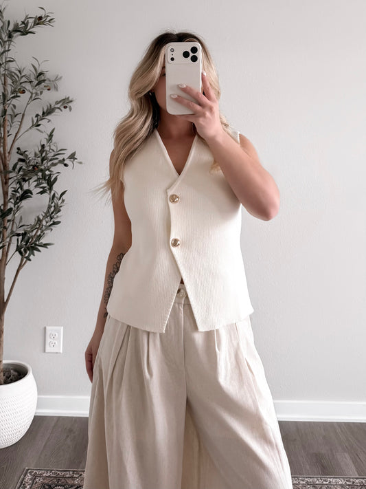 Executive Gold Button Knit Vest