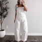 Midweek Barrel Overalls / White