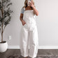 Midweek Barrel Overalls / White