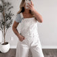 Midweek Barrel Overalls / White
