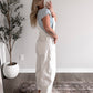 Midweek Barrel Overalls / White
