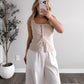 Soft Coast Linen Button Top / Natural