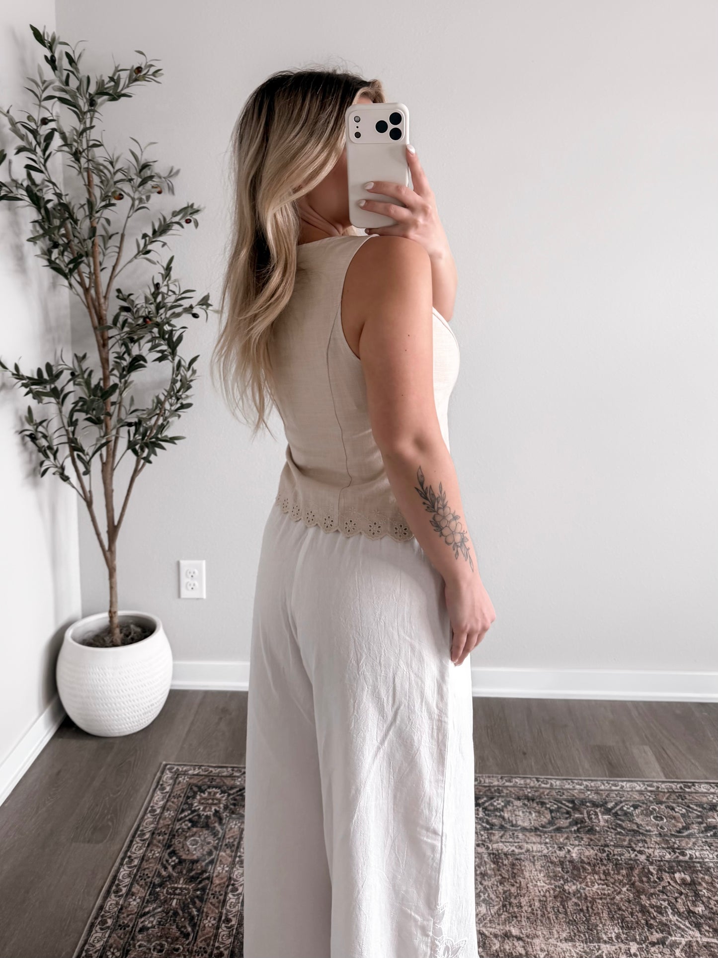 Soft Coast Linen Button Top / Natural