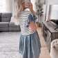 Farmers Market Striped Denim Dress Final Sale