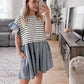 Farmers Market Striped Denim Dress Final Sale