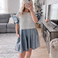 Farmers Market Striped Denim Dress Final Sale