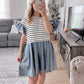 Farmers Market Striped Denim Dress Final Sale