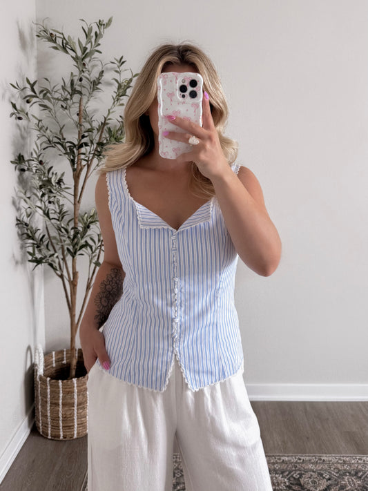 Ocean Villa Striped Top Final Sale