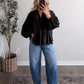 Vivian Relaxed Black Blouse