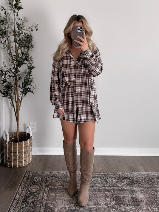 Apple Picking Plaid Short Set (Restocking 10.13)