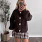 Dark Roast Gold Button Cardigan