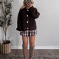 Dark Roast Gold Button Cardigan