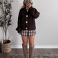 Dark Roast Gold Button Cardigan