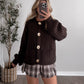 Dark Roast Gold Button Cardigan