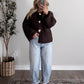 Dark Roast Gold Button Cardigan