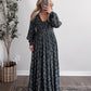 Forest Veil Smocked Maxi Dress