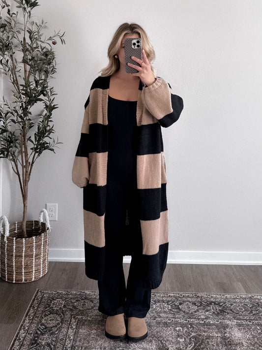 Autumn Haze Striped Cardigan