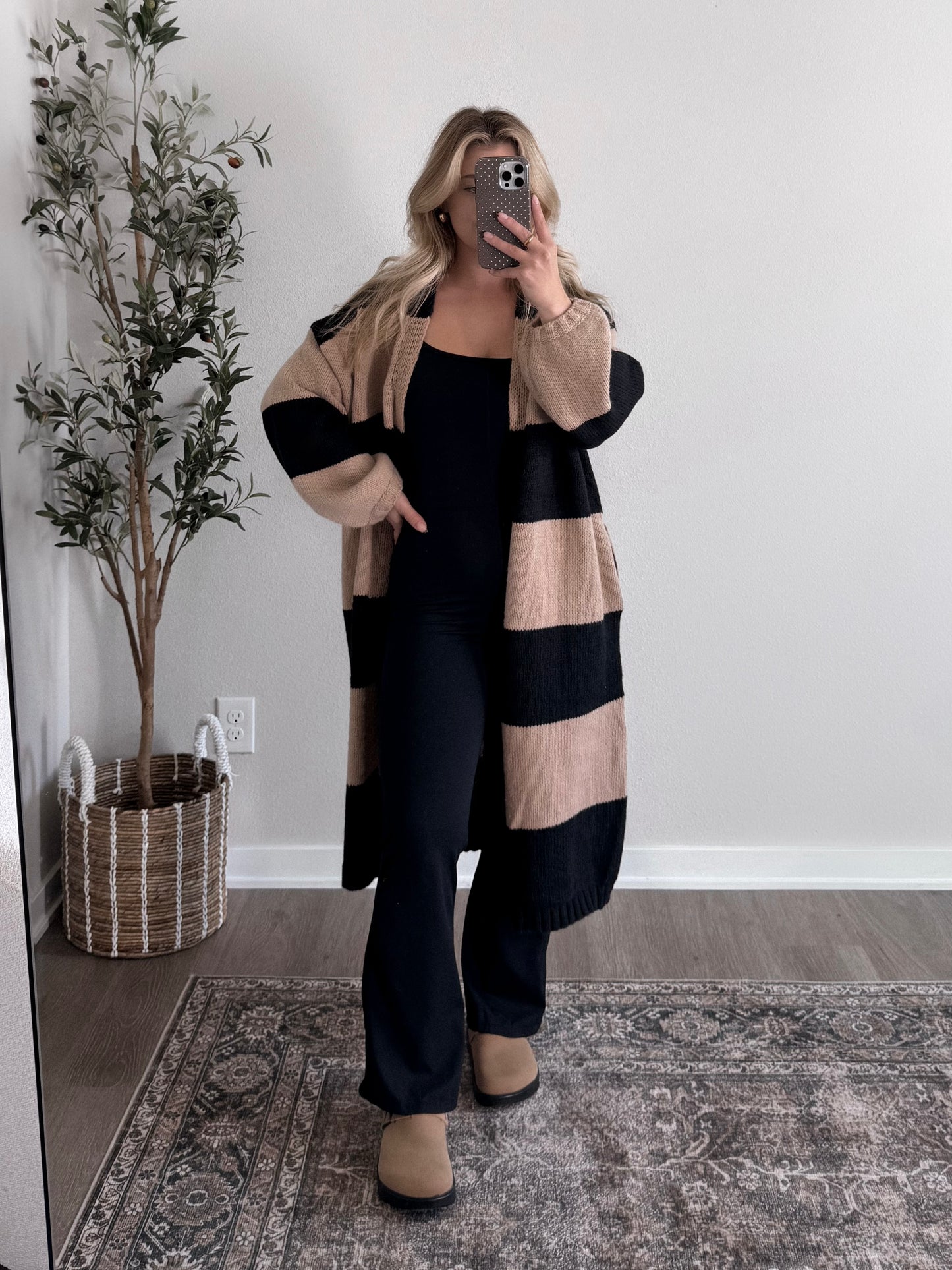 Autumn Haze Striped Cardigan
