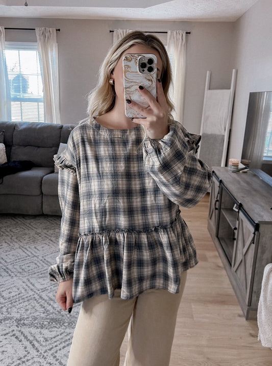 Here To Gather Flannel Top Final Sale