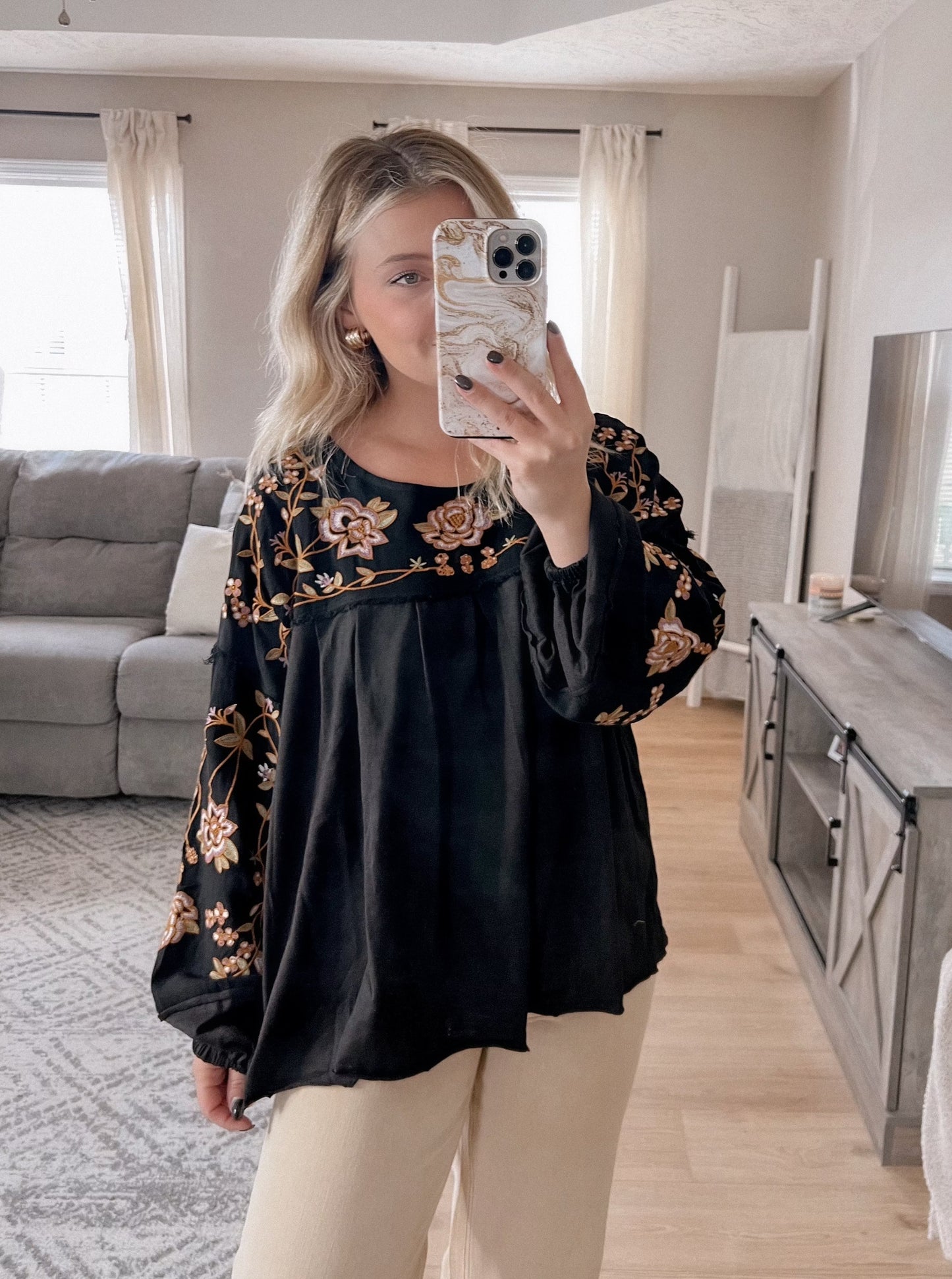 Saying Grace Embroidered Top Final Sale
