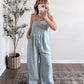 Mom Approved Linen Jumpsuit / Dusty Blue