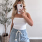 Cotton Stretch Strapless Top