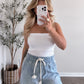 Cotton Stretch Strapless Top