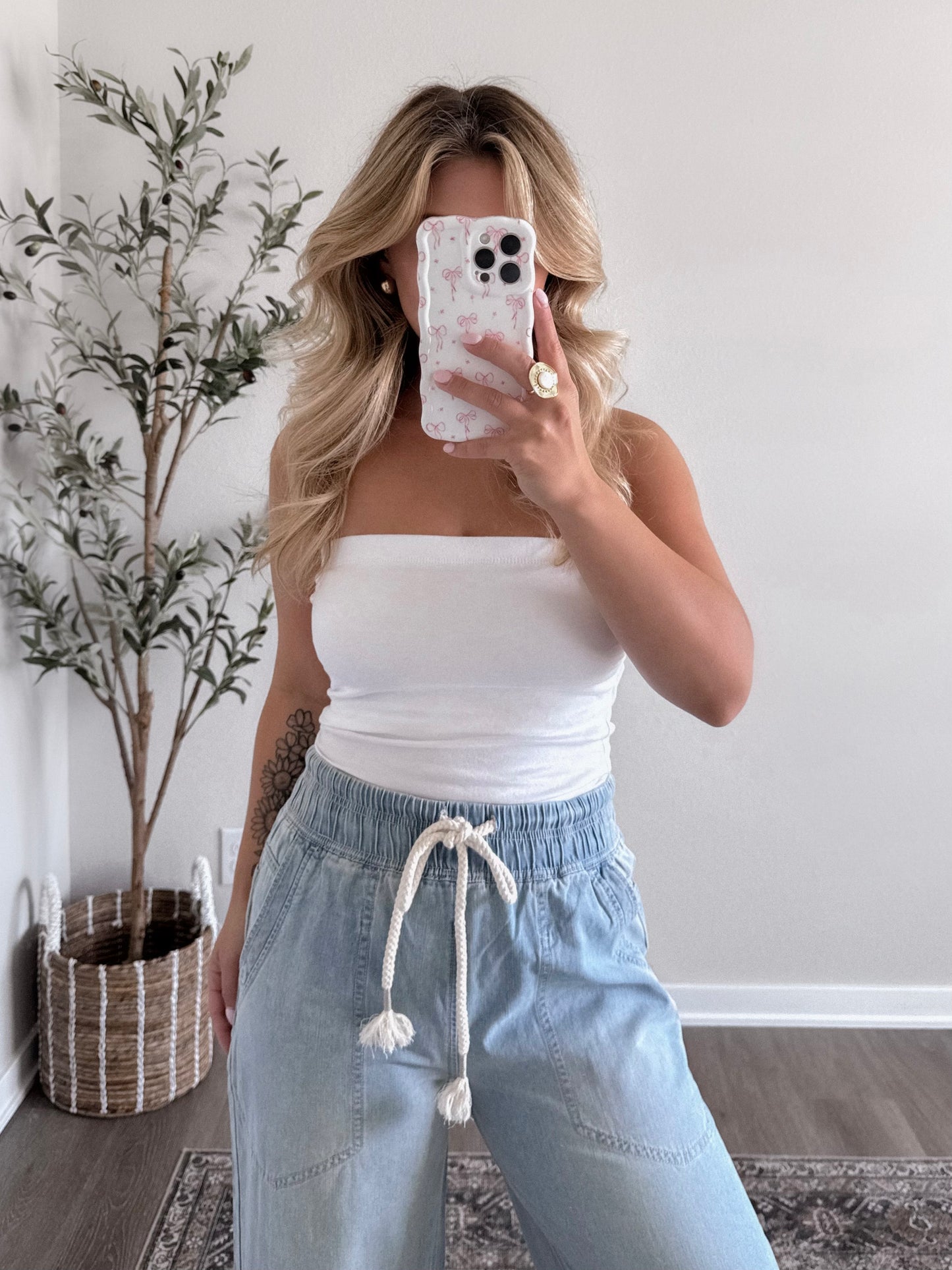 Cotton Stretch Strapless Top