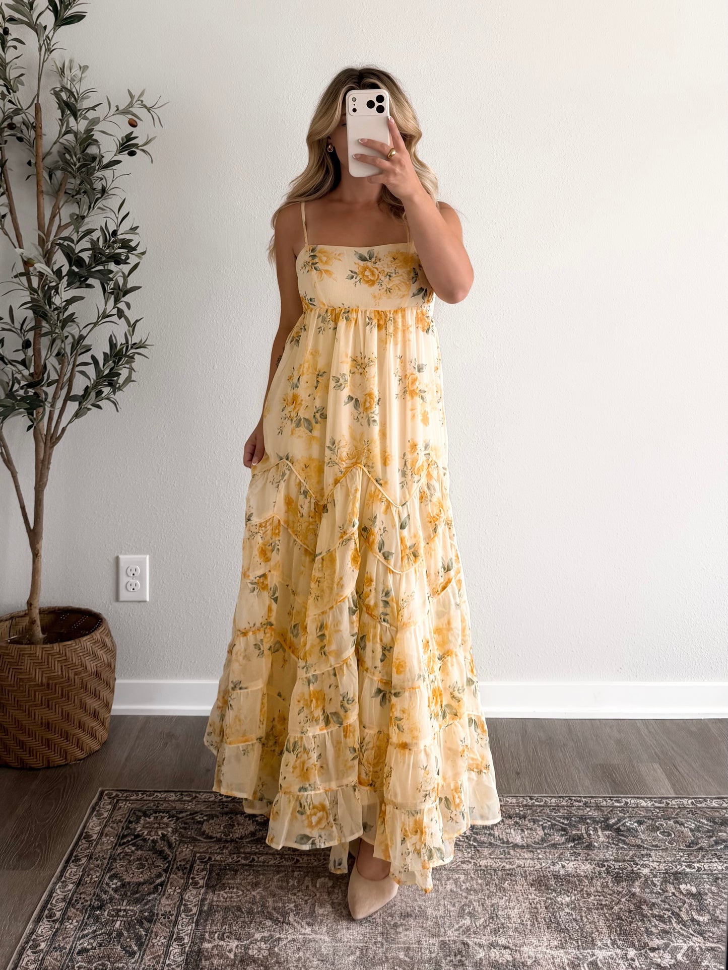 Golden Field Floral Maxi Dress