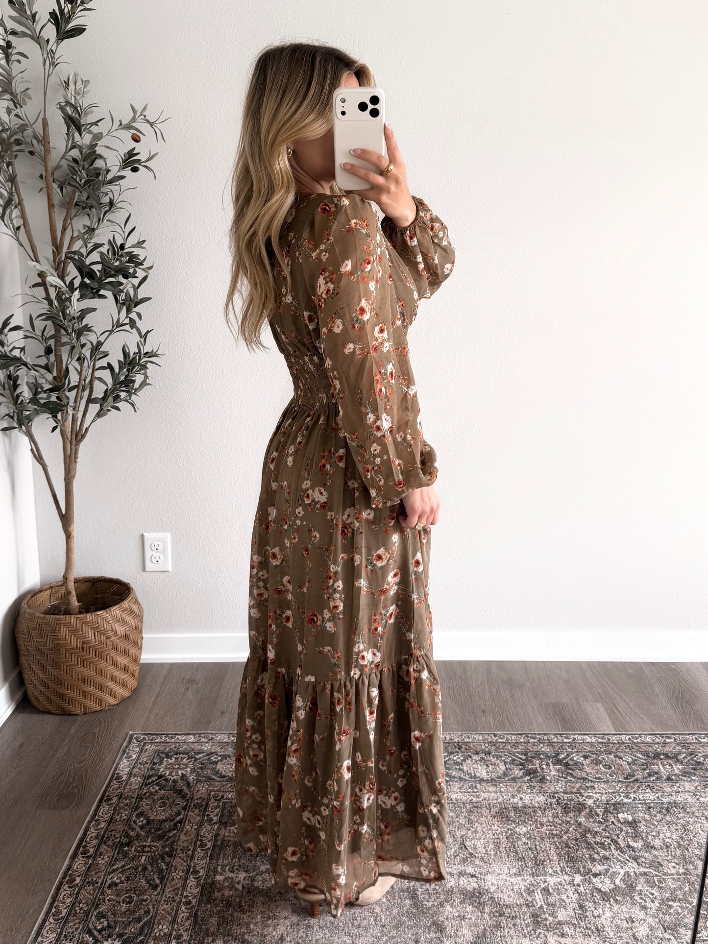 Olive Grove Floral Maxi Dress (PREORDER EST SHIP 9.29)