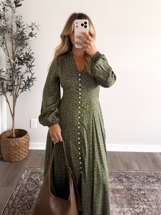 Evergreen Floral Maxi Dress