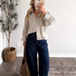 Lacewood Striped Button Top / Olive