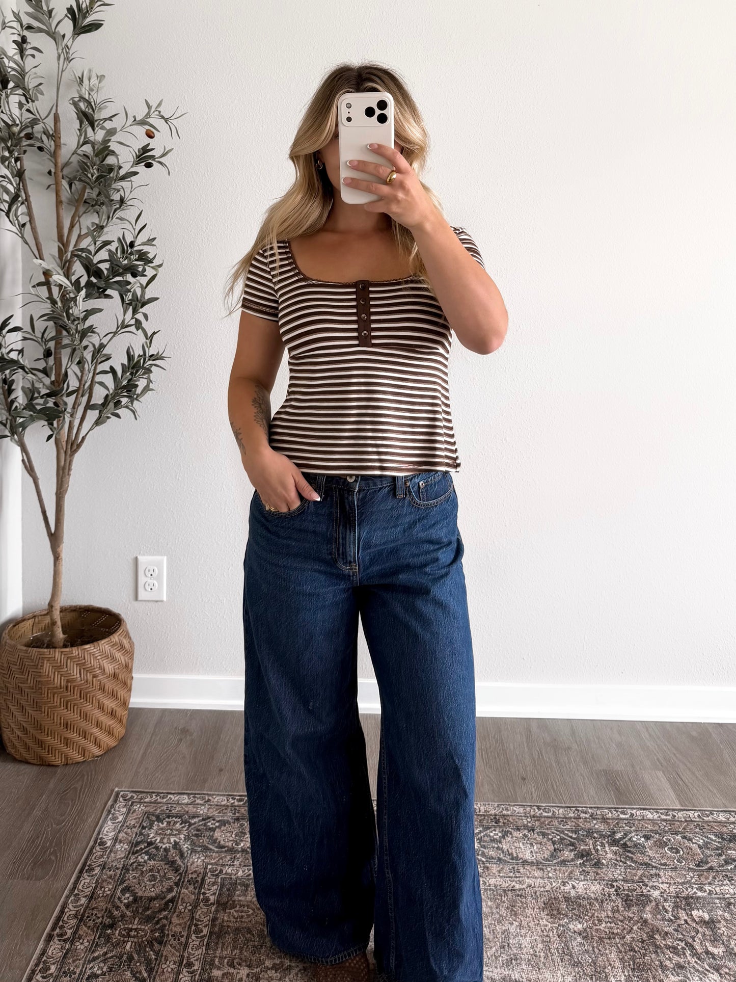 Juno Striped Babydoll Top