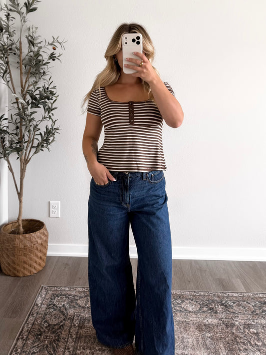 Juno Striped Babydoll Top