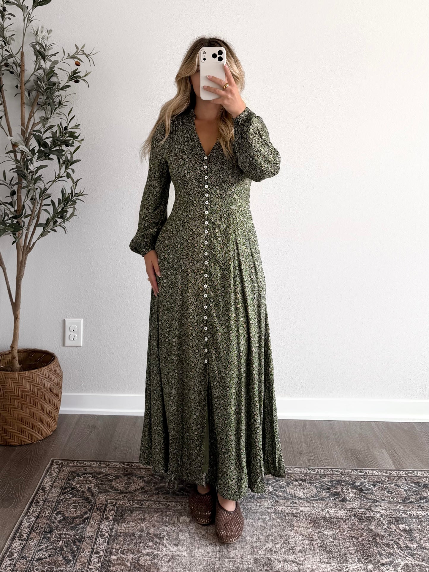 Evergreen Floral Maxi Dress
