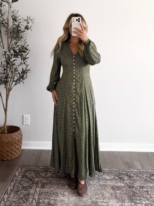 Evergreen Floral Maxi Dress