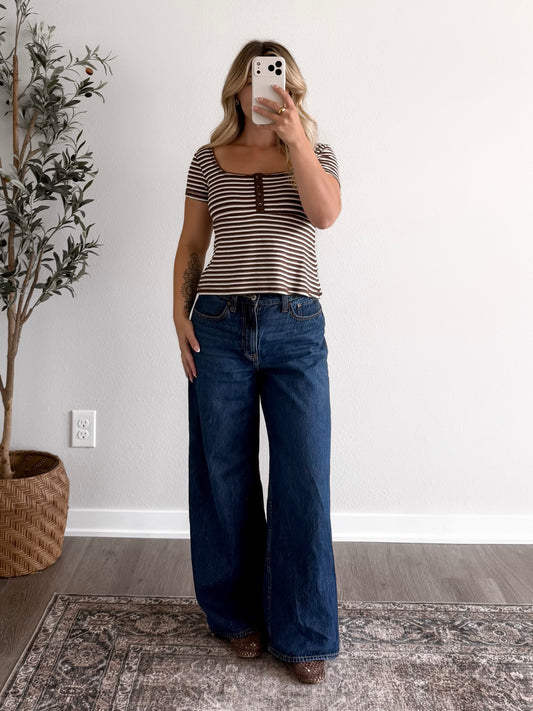 Juno Striped Babydoll Top