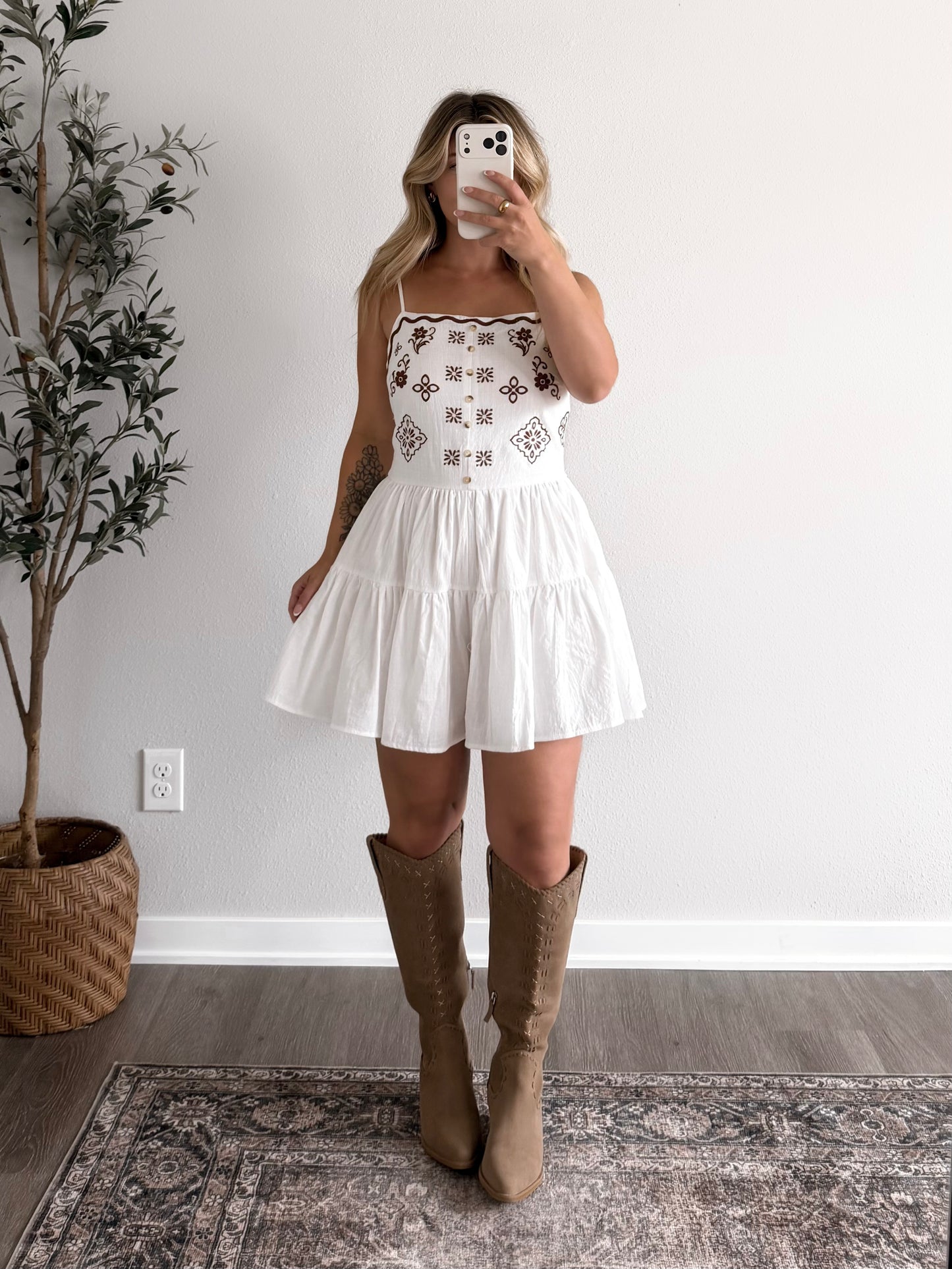 Open Roads Embroidered Romper