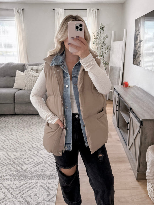 Becca Denim Puffer Vest